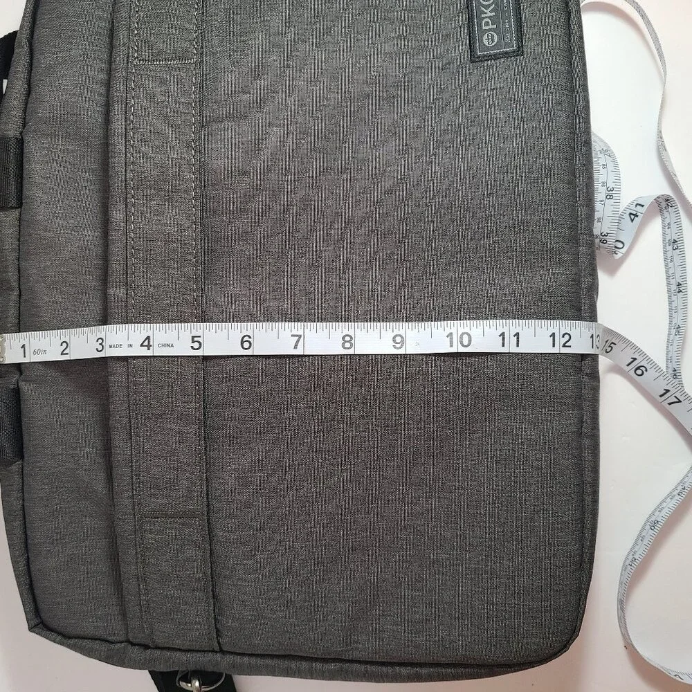 PKG Laptop Messenger Bag Gray – Fits up to 15" Laptop, Padded with Multiple Comp - Picture 9 of 10